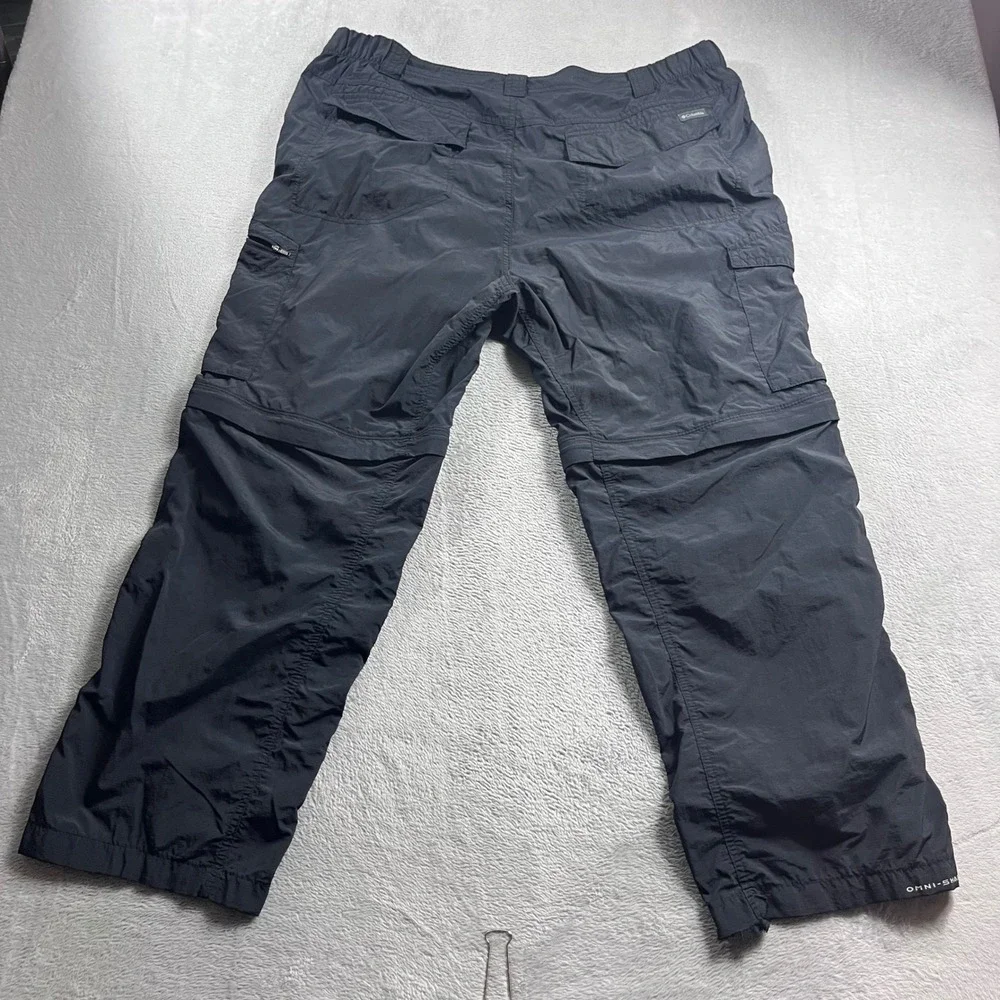 Columbia Mens 42x30 Convertible Cargo Pants Black Hiking Outdoor Zip Off Shorts